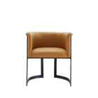 Manhattan Comfort - Chaise de salle à manger moderne Corso 26,38 po en similicuir rembourré - Beige-Chaise de salle à manger moderne pour salle à manger et salon