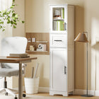 HOMCOM 67" Tall Freestanding Narrow Bathroom Cabinet - White-Anti-tipping kit and adjustable feet ensure stability and safety for your family
