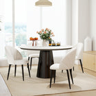 HOMCOM - Chaises de salle à manger avec pieds en métal pour cuisine - blanc crème - lot de 4-Dossier courbé soutenant la courbe du corps de façon ergonomique 