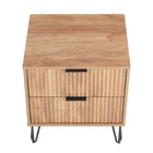 Manhattan Comfort DUMBO 20.07" Modern 2-Drawer Nightstand 2-Piece Set - Golden Brown-30 Day Limited Manufacturer's Warranty