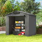 Outsunny 6' x 4' Portable Shed-Top mesh window promotes air circulation prevents moisture and mildew on stored items
