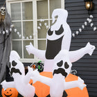 HOMCOM 6' Inflatable Pumpkin Jack-O-Lantern Ghosts Halloween Decoration-Colour: Orange, Black 