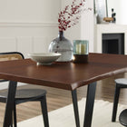 Modway Viggo 60" Live Edge Acacia Wood Acacia Wood Dining Table - Black Walnut-Non-Marking Foot Pins