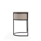 Manhattan Comfort - Cosmopolitan tabouret de comptoir moderne du milieu du siècle de 23,7" en similicuir crème et noir-Comprend une base de repose-pieds