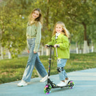 Qaba Folding Lightweight Kick Scooters with Light Up Wheels, 4 Levels Handlebar - Black-Strong metal frame supports up to 110 lb (50 kg) 
