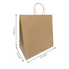 Reliabag Paper Bags - Twist Handles - 14" W x 8" D x 14" H - Kraft - 200 Pack-Re-enforced Twisted Twine Handles