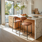 Zuo Rorun Counter Stool - Brown - Set of 2-Dimensions: 21.7" L x 18.7" W x 35.0" H