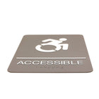 Headline Sign Dynamic In-Motion Accessible Symbol ADA Sign - 6" x 9" - Grey/White-New "In Motion" Wheelchair Icon puts emphasis on person being mobile rather than stationary.
