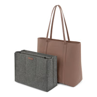 Bugatti PURE Vegan Leather Business Tote Bag with Removable Organizer for 14.1" Laptop/Tablet - Pink-Made of vegan leather