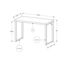 Monarch Specialties 7154 48" Computer Desk - White/Silver Metal-Easy to assemble with full illustrated assembly instructions and all hardware included ready to add to your modern work environment.
