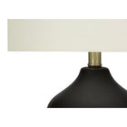 Monarch Specialties 22" H Transitional Table Lamp - Black Ceramic / Ivory / Cream Shade-Assembled dimensions: 13 in. W x 13 in. D x 21.5 in. H. base: 7.5 in. L x 7.5 in. W x 10.5 in. H. shade: 13 in. L x 13 in. W x 10 in. H