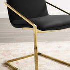 Modway Pitch Performance Velvet Dining Armchair - Gold/Black-Performance Velvet Upholstery