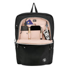 Swissdigital Design Katy Rose Tech Backpack with Apple Find My - Black Platinum-RFID DATA PROTECTION: Travel with peace of mind. With an integrated RFID protection compartment, helps to protect your sensitive personal data (such as credit cards, passports, and driver's licenses) from being accessed by scanners.