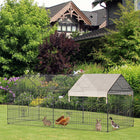 PawHut - Enclos extérieur en métal pour petits animaux, beige-La housse incluse avec la cage galvanisée pour animaux est fabriquée en polyéthylène 