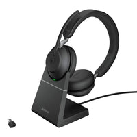 Jabra Evolve2 65 Stereo Wireless/USB-C On-Ear Headset with Stand - Teams-Connect two Bluetooth enabled devices at the same time, including mobile device and computer.