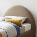 Modway Resort Performance Velvet Arched Round Twin Platform Bed - Taupe-Stain-Resistant Performance Velvet