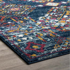 Modway Entourage Khalida Distressed Floral Lattice Area Rug - 8 ft W x 10 ft L - Blue Orange Yellow Red-Gripping Rubber Underside