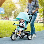 Qaba - Tricycle 6 en 1 pour tout-petits de 1 à 5 ans avec poignée parentale - vert-Siège au sol : 13 po H (33H cm) 