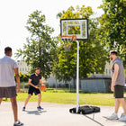 Soozier Portable Basketball Hoop with 32.3" Backboard-Base can be filled with sand or water, keeping it firmly to the ground 
