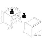 Manhattan Comfort Coney Mid-Century Modern Dresser and 2 Nightstands Set - White-11 Lb. Capacity per Drawer.