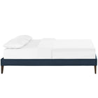 Modway Tessie Fabric Full Bed Frame with Squared Tapered Legs - Azure-Center Rail with Support Two Legs