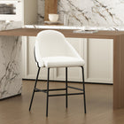 Manhattan Comfort Gracie 22" Modern Leatherette Upholstered Counter Stool - White and Black-Frame and Legs Features Choice of Fully Welded Black Steel or Gold Stainless Steel