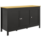 HOMCOM 47.2" L Sideboard Buffet Storage Cabinet - Black-Two two-tier cabinets with adjustable shelves provide flexible storage