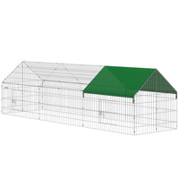 PawHut Metal Chicken Coop Small Animal Cage - 106" L x 29.5" W x 29.5" H - Green H-106.3" L x 29.5" W x 29.5" H run offers humane space, reducing crowding and stress