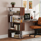 HOMCOM - Bibliothèque en bois à 5 niveaux pour salon - noyer-Assembly required