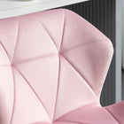 HOMCOM Adjustable Swivel Velvet-Touch Fabric Bar Stools - Pink - 2 Pack-Material: Velvet-touch Polyester Fabric, Steel