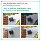 Blink Outdoor 2K+ Wireless smart security 1-camera system - Black-Blink Weather Shield — Built to brave the elements, Blink Outdoor 2K+ has a weather-resistant IP-65 design that stands up to rain, dust, and severe weather, keeping your security running strong all year round