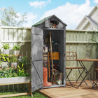 Outsunny Garden Storage Shed - 30" x 21" x 71" - Grey-Offers compact and practical space to store your garden tools and equipment
