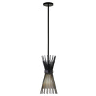 Hudson&Canal - Suspension Andromeda Starburst de 18 cm de large avec abat-jour en métal, - Bronze noirci/Bronze noirci-Conçu pour une ampoule à incandescence de 60 W - ampoule LED de 9 W, ampoule fluorescente (CFL) de 13 W ou ampoule LED à ballast automatique de 9 W, ampoule à culot E26, ampoule non incluse