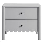 Modway Emmeline Scalloped 2-Drawer Nightstand - Light Grey-6