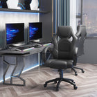 HOMCOM Racecar Style Office Chair-Thick and non-deformable padded headrest, backrest, armrest and seat for ultimate comfort