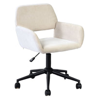 Homy Casa Swivel Office Chair with Casters - Beige Fabric-360-degree swivel for full mobility