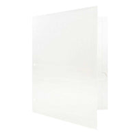 JAM Paper Laminated Glossy 3 Hole Punch Two-Pocket School Folders - White - 6 Pack-Glossy 3-Hole Punch Project Folders l Colour: White