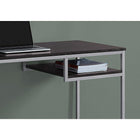 Monarch Specialties 7369 48" Computer Desk - Espresso/Silver Metal-Sturdy coated silver metal legs