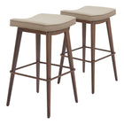 Zuo Divat Counter Stool - Beige/Walnut - Set of 2-Ergonomic and supportive footrest