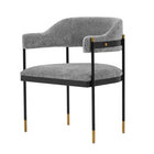 Manhattan Comfort - Lia 24,8 po Fauteuil de salle à manger moderne en chenille gris-10