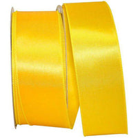 JAM Paper Single Face Satin Ribbon - 2 1/2" W x 50 yd. - Yellow-Colour: Yellow
