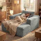 HOMCOM Compact Sofa Bed with Pillow for Living Room - Grey-Sleek grey tone and minimalist design complement modern apartments, living rooms, or bedrooms   
