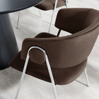 Modway Nella Upholstered Performance Velvet Dining Chair - Chocolate Brown - 2 Pack-Decorative Round Button