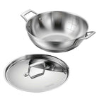 Tramontina Utsava Tri-Ply Clad Stainless Steel Covered Kadai-Convenient Measuring: Inside quart and liter markings make cooking simple and precise