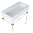 Modway - Redeem Fixation murale en acrylique de 32" Vanette de salle de bain - Blanc clair-Capsules de pied non marquées