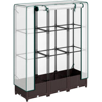 Outsunny Raised Garden Bed with Trellis - 47" x 16" x 50" - Brown-Supportive trellises offer ample space for plant growth
