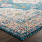 Modway - Success Médaillon vintage floral vieilli Anisah Tapis de 5 pi l x 8 pi L - Bleu Ivoire Jaune Orange-Dessous en caoutchouc de prise