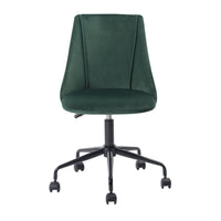 FurnitureR - Cian Chaise de travail pour ados rembourrée en velours, pivotante, vert-Siège en velours de haute qualité pour plus de confort