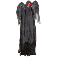 HOMCOM Animatronic Winged Grim Reaper Prop Halloween Decoration-Winged grim reaper design with a bendable arm 