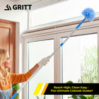 Gritt Commercial Cobweb Duster Brush with 6' Telescopic Pole - 2 Pack-Kit Includes: 6 11/16" cobweb / corner duster brush and 6' telescopic pole